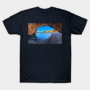 Staousa cavebeach - Crete, Greece T-Shirt